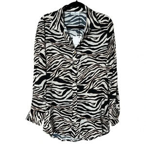 Chloe Kristyn, NWT, lavendula zebra print long sleeve blouse women’s size small